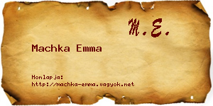 Machka Emma névjegykártya