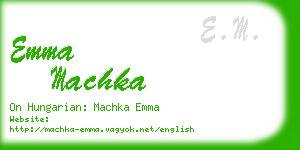emma machka business card